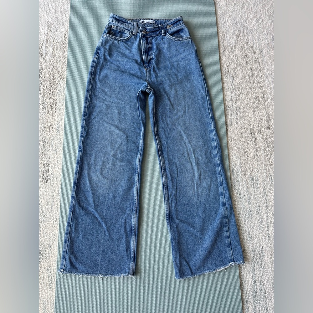 Zara Classic Blue Wide Leg Women's Jeans